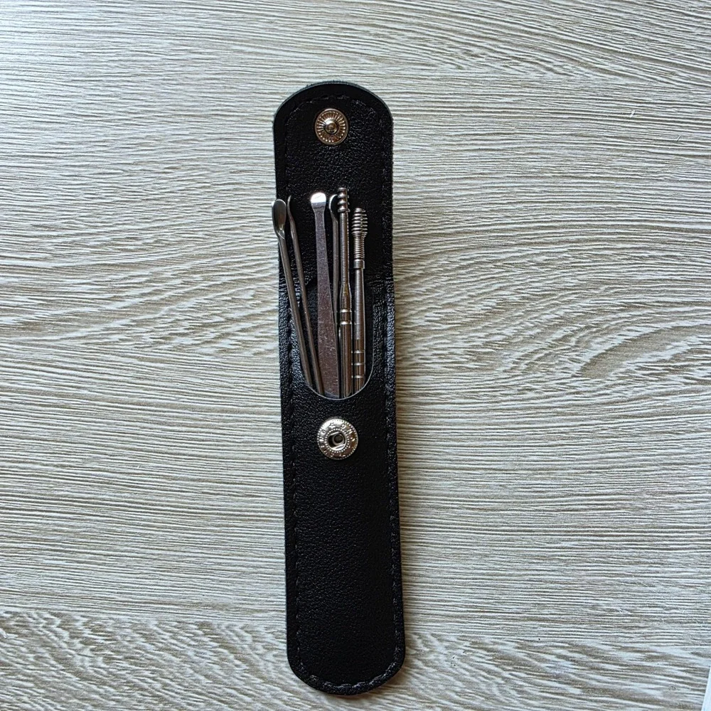 6-Piece Set‎ of Ear Pick Portable Boxed Ear-Picker Set Spiral Spring Ear Pick